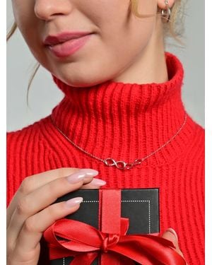 AKZENT Kette "Quinn" Aus 925 Sterlingsilber, Rhodiniert, Langlebig - Rot