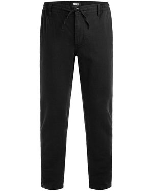 CMPD Sommerhose Aus Leinen-Mix Im Chino-Stil - Schwarz