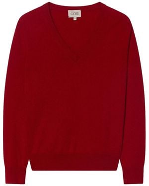 Gobi Cashmere Pullover Timeless Cashmere V-Neck Sweater - Rot