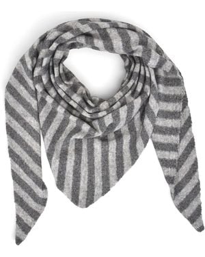 styleBREAKER Tuch Strick Dreieckstuch Mit Streifen Muster - Grau