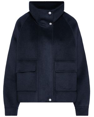 SENSES.THE LABEL Kurze Wolljacke Mit Stehkragen - Blau