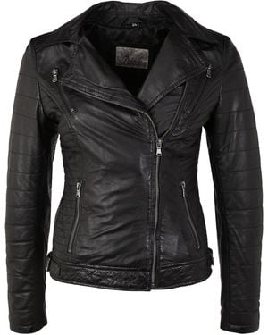 7eleven Lederjacke Locky - Schwarz