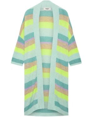 SENSES.THE LABEL Bunt Gestreifter Long Cardigan Kal:Lie Mit Weiten Ärmeln - Mehrfarbig
