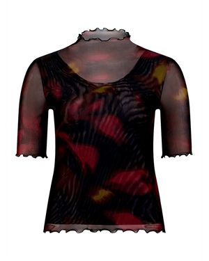 Zero Halbarm-Shirt Mit Muster - Schwarz