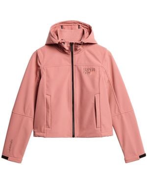Superdry Softshell Trekker Kapuzenjacke Verwelktes Rosé 42 - Pink