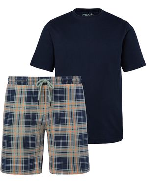 Men Plus Pyjama Kurz - Blau