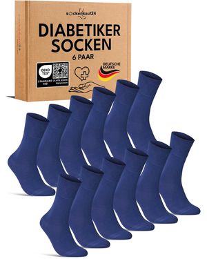 sockenkauf24 Socken Diabetiker Socken - Blau