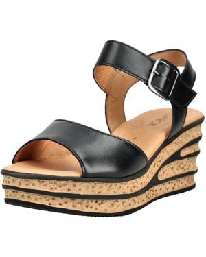 Gabor Sandalen Leder Keilsandalette - Schwarz