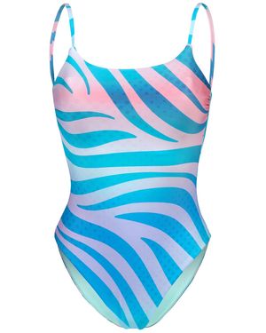 Arena Badeanzug 'Water Prints' - Blau