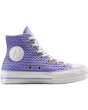 Converse Sneaker High Chuck Taylor All Star Lift Platform Knit - Blau