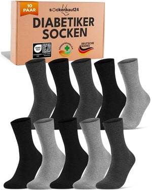 sockenkauf24 Socken Diabetiker Socken - Schwarz