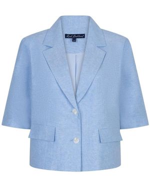 Red Button Blazer Blazer Linen Melang - Blau