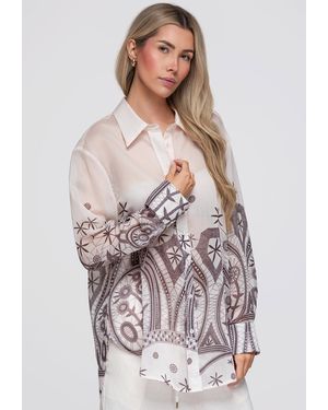 Ombre Bluse Ow-Sh-E0061 - Weiß