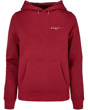 Merchcode Sweatshirt 'Be Happy' - Rot