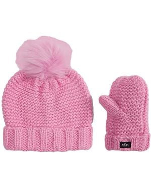 UGG Mütze Infant Knit Set Rose Quartz Hat And Gloves - Pink