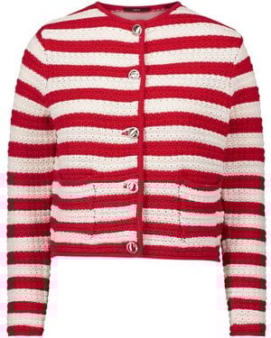 Zero Strickjacke Mit Streifen - Rot