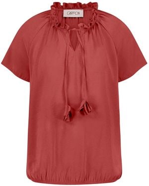 Cartoon Casual-Bluse Mit Raffung - Rot