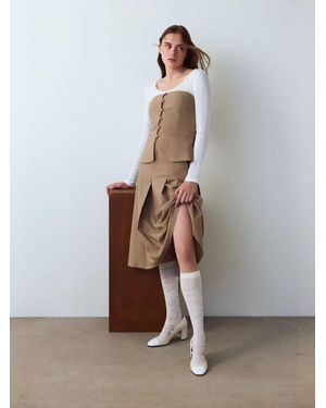 Penti Socken Chic Floral Strumpfhose - Weiß