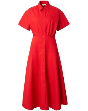 Tommy Hilfiger Kleid Fit And Flare Midi - Rot