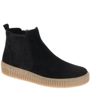Gabor Boots Stiefelette Chelsea-Boots Velour 8013.02.013 - Schwarz