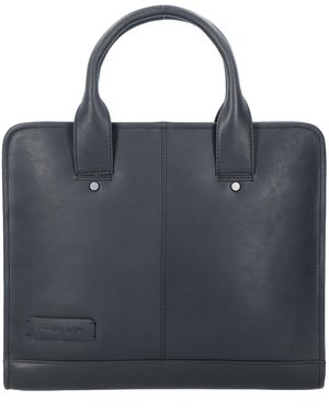 Plevier Navigator Aktentasche Leder 34 cm - Schwarz