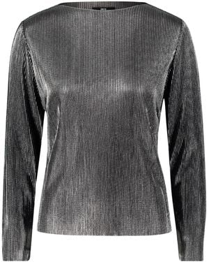 Zero Plissee Shirt Mit Metallic Optik - Grau