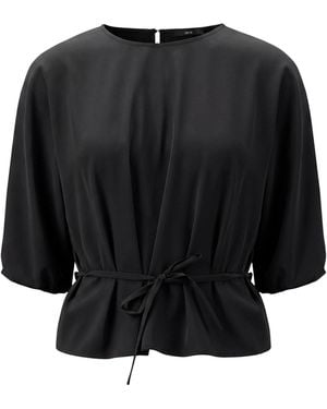 Zero Casual-Bluse Mit Gürtel - Schwarz
