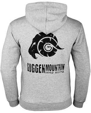 GUGGEN Mountain Sweatshirt Kapuzenpullover H06 Fleece Hoodie - Grau