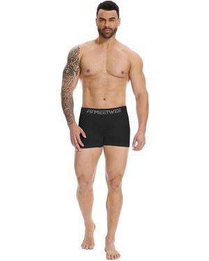 MEETWEE Boxershorts 4-Pack Underwear - Schwarz