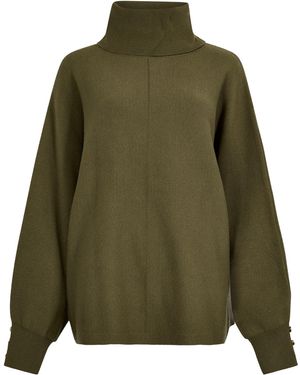 Apricot Roll Neck Oversized Batwing Jumper - Grün