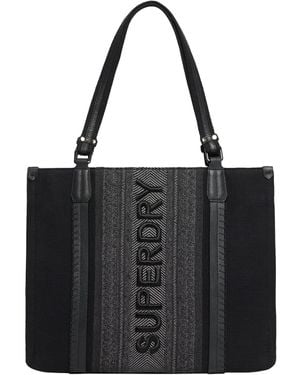 Superdry Luxuriöse Ledertragetasche Schwarz 1SIZE