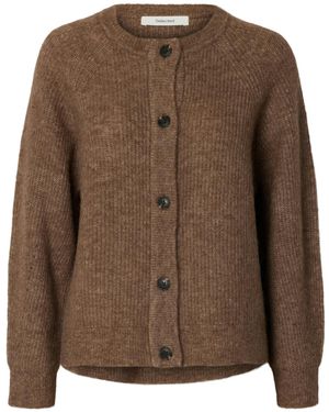 SELECTED Strickjacke Slflulu - Braun