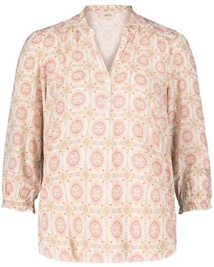 Cartoon Casual-Bluse Mit Raffung - Natur