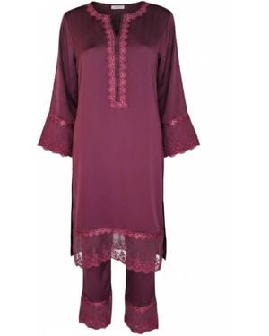 Radwa Tunika 2 Pcs Floral Co-Ord Set - Lila