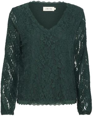Cream Bluse 'Kit' - Grün