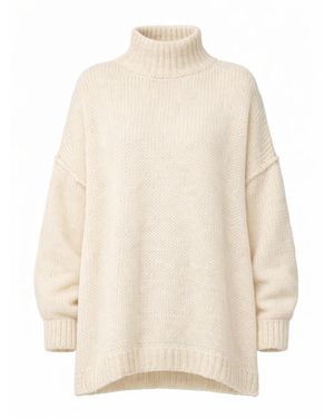 Worldclassca Oversizepullover Strickpullover Oversized Mit Stehkragen - Natur