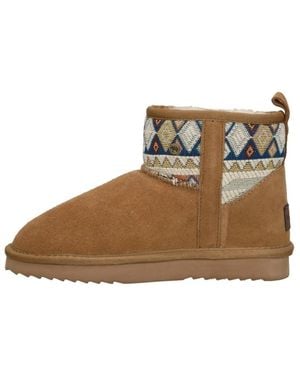 Warmbat Boots Wallaby-Print - Braun