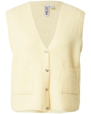 Pieces Strickweste Pcsilly - Natur