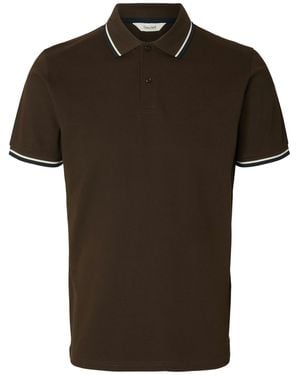 SELECTED Poloshirt Slhatlas - Braun