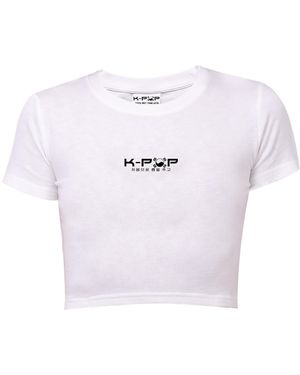K-pop Shirt Crop Top - Pink