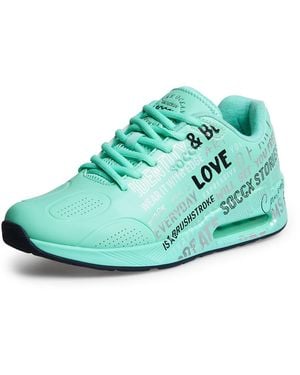 SOCCX Air Cushion Sneaker Mit Wording Print - Grün