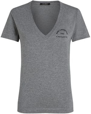Karl Lagerfeld T-Shirt 'Rue St-Guillaume' - Grau