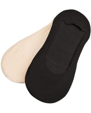 ESOTIQ Socken Skarpety Damskie Mikrostopki Alyssa 2-Pak Czarny, Beowy 39/41 - Schwarz