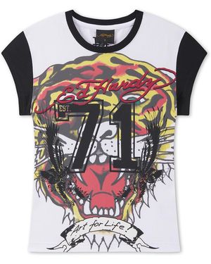 Ed Hardy T-Shirt Roaring Tiger - Weiß