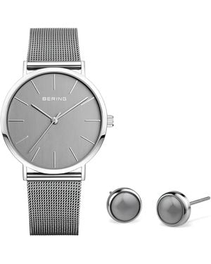 Bering Set: Uhr Und Ohrringe - Grau