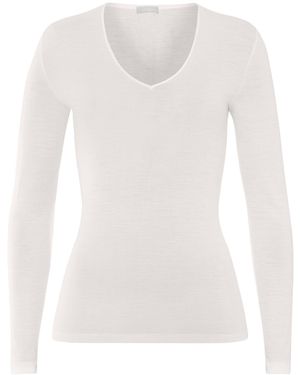 Hanro Pullover Woolen Silk - Weiß