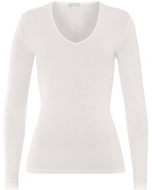 Hanro Pullover Woolen Silk - Weiß