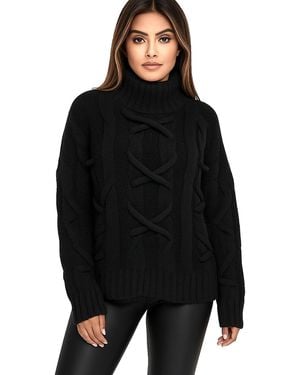 Worldclassca Strickjacke Strick Pullover Mit Stehkragen - Schwarz
