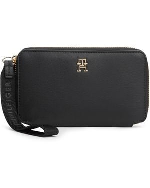 Tommy Hilfiger Portemonnaie Signature Tape Wrist Strap - Schwarz
