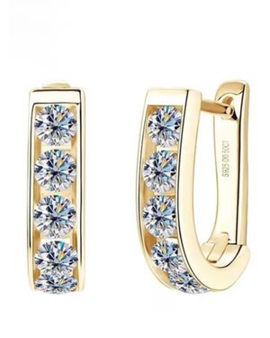 ROUGEMONT Jewellery Ohrringe Funkelnde Moissanit Diamant Creolen Ohrringe - Mettallic